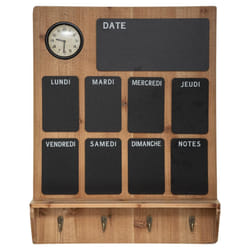 Mémo horloge patère en panneau de bois MDF  57x75cm