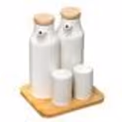 Ensemble Huile & Vinaigre Ceramic 18cm Blanc