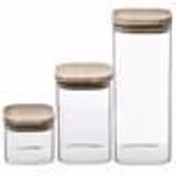 Lot de 3 Bocaux Empilables 24cm Transparent