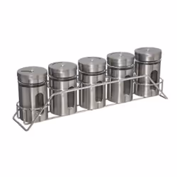 Pots à Épices - FIVE Simply Smart - Lot de 5 - Argent - 28cm - Pratique et Utile