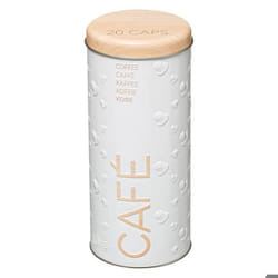Boîte à Capsules de Café Scandi - PARIS PRIX - 17cm Blanc - Fer & Etain - Cylindrique