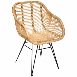 Description générale Découvrez le fauteuil Koeta, un mélange parfait de confort et de design moderne. Fabriqué en rotin natur ...