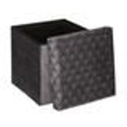 Pouf pliant Liam gris galet en velours - Gris - Atmosphera createur dinterieur