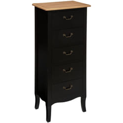 Atmosphera - Chiffonnier Chrysa noir 5 tiroirs créateur d'intérieur