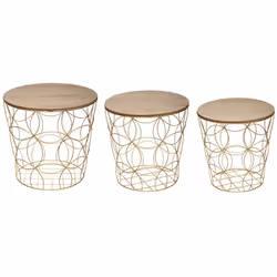 Le design contemporain de ce set de 3 tables à café "Kumi" Atmosphera apporte à votre pièce un look résolument glamour et élé ...