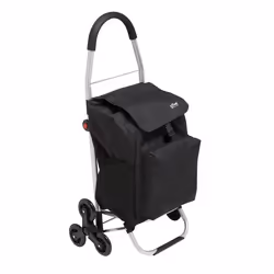 Chariot de Marché 3 Roues Pliable 100cm Noir