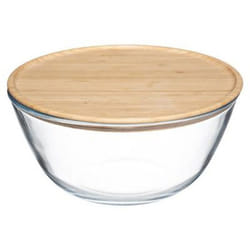 Saladier & Couvercle Bambou 25L Transparent