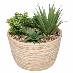Composition florale artificielle H19 cm - Beige - Atmosphera createur dinterieur