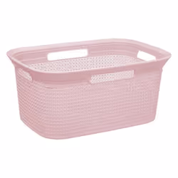 Corbeille à linge - FIVE - Modèle Scandinave - 45L - Rose - Résistant aux UV