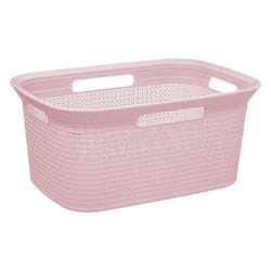 Corbeille à linge - FIVE - Modèle Scandinave - 45L - Rose - Résistant aux UV