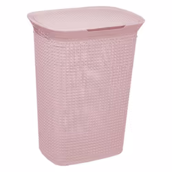 5five - panier à linge plastique 57l scandinave rose