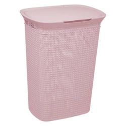 5five - panier à linge plastique 57l scandinave rose