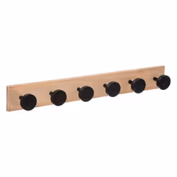 Patère en bois 6 têtes - Noir