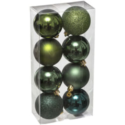 Déco de sapin Lot de 8 Boules de Noël d 7 cm - Vert Olive et Kaki - Feeric Christmas
