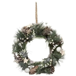 Couronne de Noël - PARIS PRIX - 32cm - Vert - Bois - Décoration Intérieure