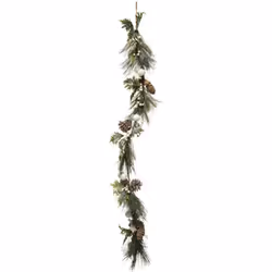 Guirlande de Noël en Bois Branches, Feuillage et Pommes de Pin L 100 cm - Feeric Christmas (-) Dimensions : L 100 cm - Déco : ...