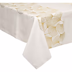 Nappe Blanc cassé motif Ginko Or 140 x 360 cm - Feeric Christmas (-) Dimensions : L. 360 x l. 140 cm - Matière : Polyester -  ...