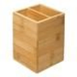 Pot à Ustensiles Carré Bambou 15cm Naturel