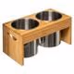 Lot de 2 Pots à Ustensiles Bambou 23cm Naturel