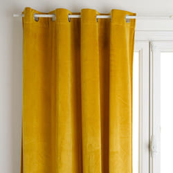 Atmosphera - Rideau occultant velours jaune moutarde 140x260cm créateur d'intérieur