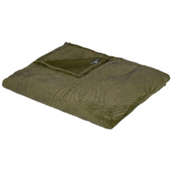 Atmosphera - Plaid flanelle vert kaki 180x230cm créateur d'intérieur