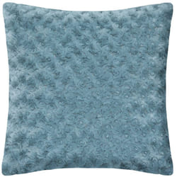 Atmosphera - Coussin Bouclette fourrure bouclée bleu orage 45x45cm créateur d'intérieur