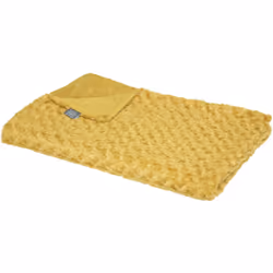 Plaid Ocre en Fourrure bouclée 120 x 160 cm - Atmosphera (-) Dimensions : L. 160 x l. 120 cm - Matière : Polyester - Fourrure ...