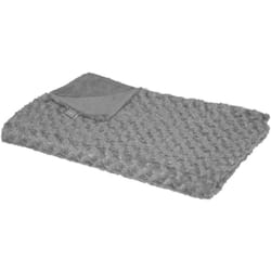 Les Tendances - Plaid Bouclette fausse fourrure gris ardoise 120x160cm - Atmosphera créateur d'intérieur