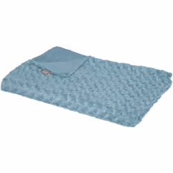 Plaid Bleu orage en Fourrure bouclée 120 x 160 cm - Atmosphera (-) Dimensions : L. 160 x l. 120 cm - Matière : Polyester - Fo ...