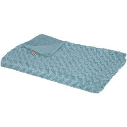 Les Tendances - Plaid Bouclette fausse fourrure bleu orage 120x160cm - Atmosphera créateur d'intérieur