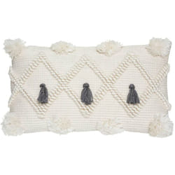 Les Tendances - Coussin r.o.w. blanc ivoire 30x50cm - Atmosphera créateur d'intérieur