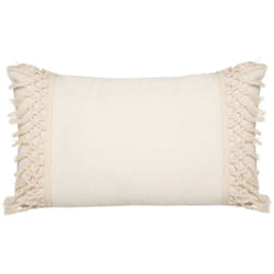 Les Tendances - Coussin en coton et macramé Ivoire 30x50 cm