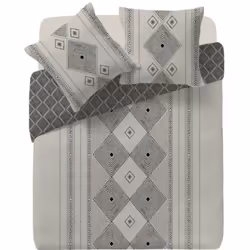 Découvrez la Parure de lit Oasis Gris 240x220 de la marque Atmosphera, un véritable chef-d'œuvre de confort et d'élégance pou ...