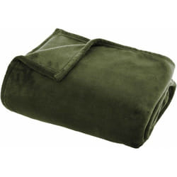 Atmosphera - Plaid flanelle vert kaki 125x150cm créateur d'intérieur