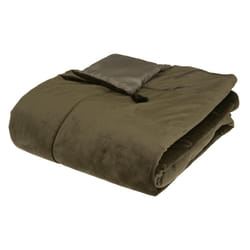 Edredon Velours Sonia Kaki 80 x 180