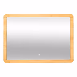 5five - miroir rectangulaire angle à led 66x47cm bambou