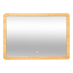 5five - miroir rectangulaire angle à led 66x47cm bambou