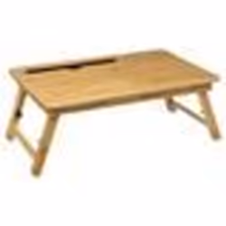 Plateau rectangulaire en bambou Smart - 54 x 34 cm - pieds réglables en hauteur et inclinable - rangement facile