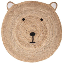 Atmosphera - Tapis rond en jute tête d'ourson - Beige - d 100 cm - Livraison gratuite
