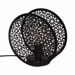 Lampe à Poser Ronde Lonzo 22cm Noir