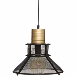 La suspension "Rodo" Atmosphera vous charmera par sa conception originale avec un abat-jour en grillage industriel et une bas ...