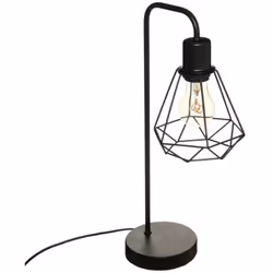 Description générale Ajoutez une touche moderne à votre intérieur avec cette élégante lampe à poser en métal filaire noir. Av ...