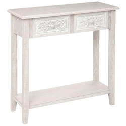Console Hina avec étagère bois blanchi L80cm Atmosphera créateur d'intérieur