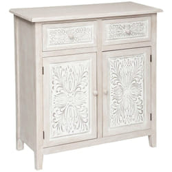 Buffet 2 portes Hina bois blanchi 80x85cm Atmosphera créateur d'intérieur