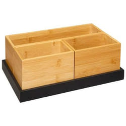 Set Organiseur & Plateau - Modern - 28cm - Charbon Noir - 3 Compartiments - Pratique & Utile