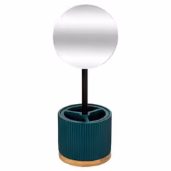 Miroir à Poser & Organiseur - PARIS PRIX - Modern - 35cm - Pétrole - Résine & Pierre