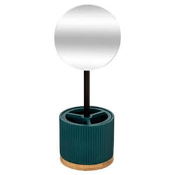 Miroir à Poser & Organiseur - PARIS PRIX - Modern - 35cm - Pétrole - Résine & Pierre