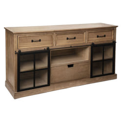 Buffet 2 portes Danik bois et verre trempé - ATMOSPHERA