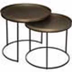 Lot de 2 Tables à Café Design Basile 56cm Or