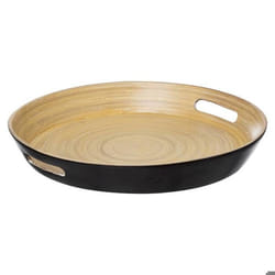 Plateau Rond en Bambou Modern 42cm Charbon